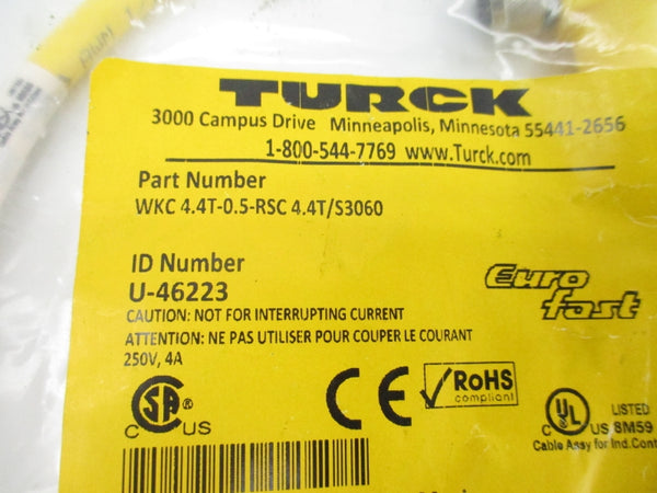 TURCK WKC4.4T-0.5-RSC4.4T/S3060 U-46223 250V 4A NSMP