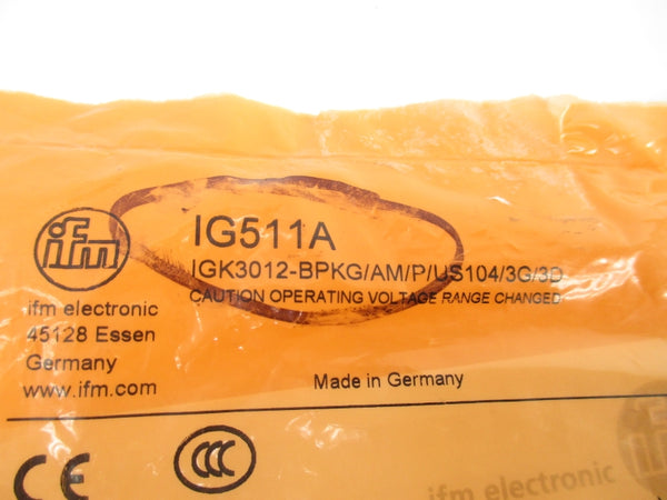 IFM EFECTOR IGK3012-BPKG/AM/P/US104/3G/3D IG511A 10-30VDC NSMP