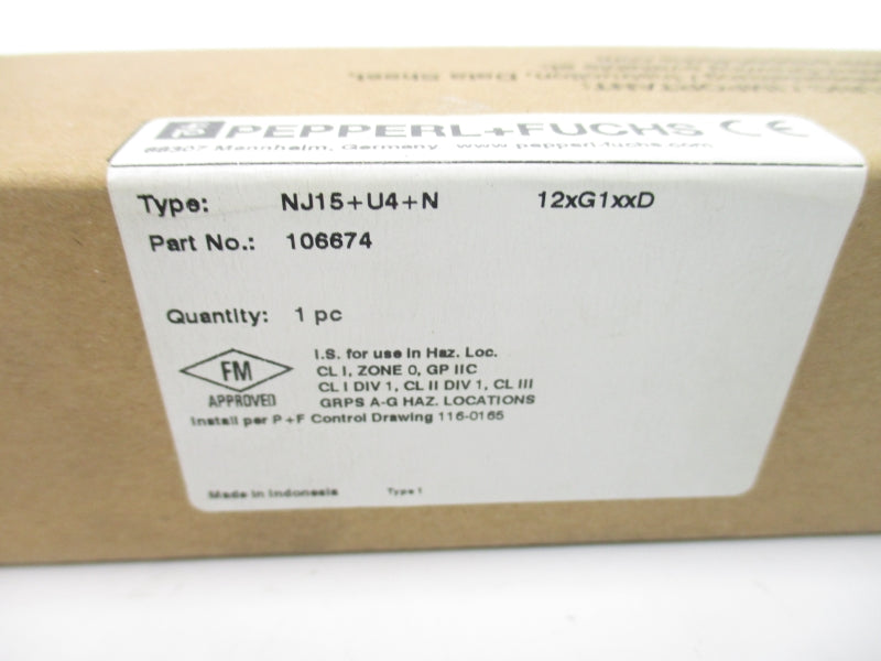 PEPPERL+FUCHS NJ15+U4+N 106674 8.2VDC NSMP