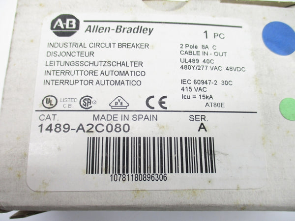 ALLEN BRADLEY 1489-A2C080 SER. A 277VAC 8A NSMP