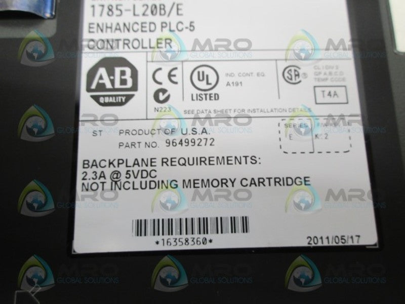 ALLEN BRADLEY 1785-L20B SER. B F/W K.2 CONTROLLER NSMP