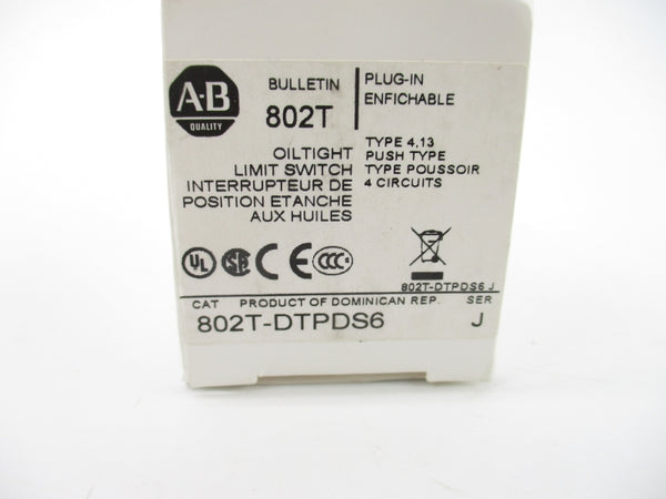 ALLEN BRADLEY 802T-DTPDS6 SER. J 120-300VAC 60A (WH) NSMP