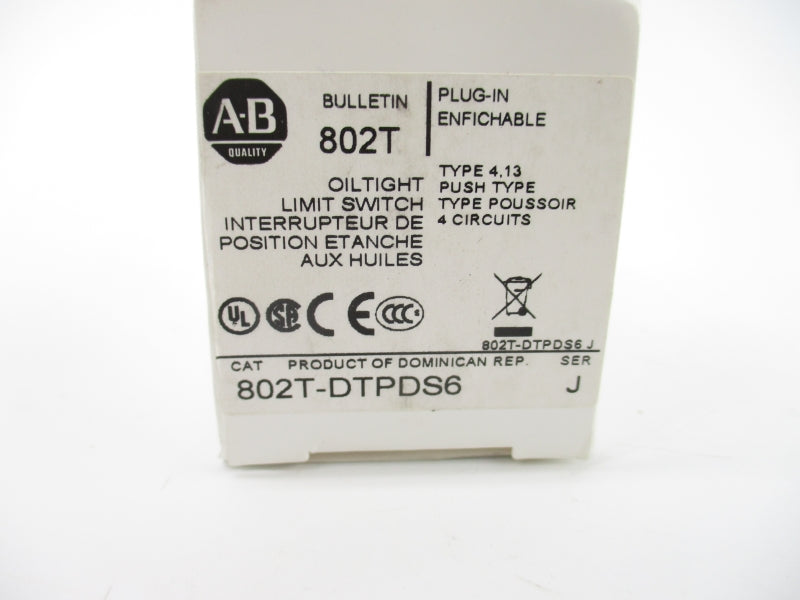 ALLEN BRADLEY 802T-DTPDS6 SER. J 120-300VAC 60A (WH) NSMP