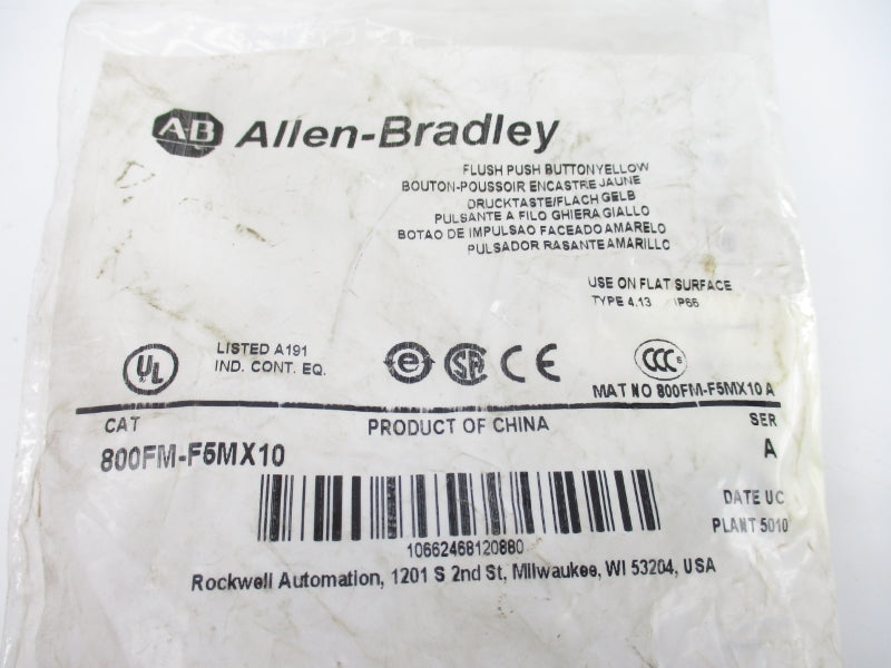 ALLEN BRADLEY 800FM-F6MX10 SER. A NSMP