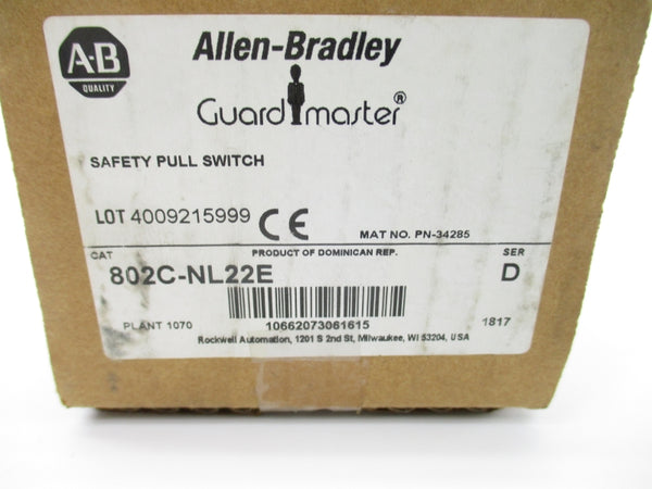 ALLEN BRADLEY 802C-NL22E SER. D 500V 10A (BR/WH) NSMP
