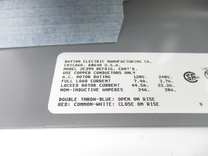 DAYTON ELECTRIC 2E399 120/240V 20A UNMP