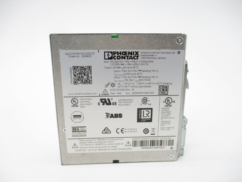 PHOENIX CONTACT QUINT4-PS1AC/24DC/5 2904600 100-240VAC 0.8-1.7A NSMP