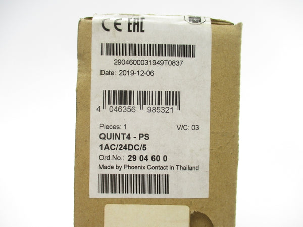 PHOENIX CONTACT QUINT4-PS1AC/24DC/5 2904600 100-240VAC 0.8-1.7A NSMP