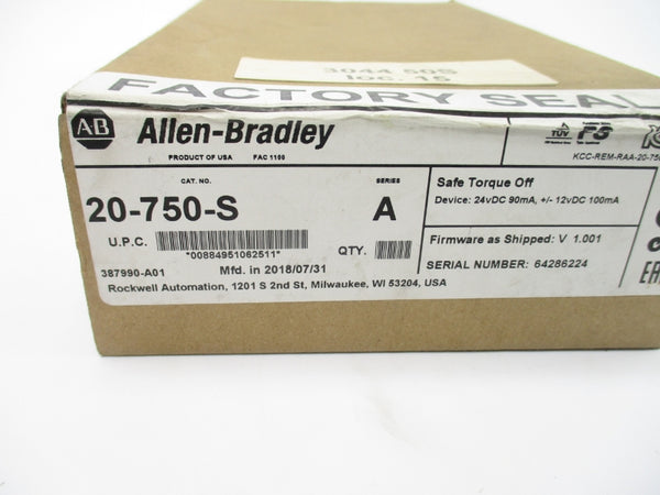 ALLEN BRADLEY 20-750-S SER. A F/W V1.001 24VDC NSFS