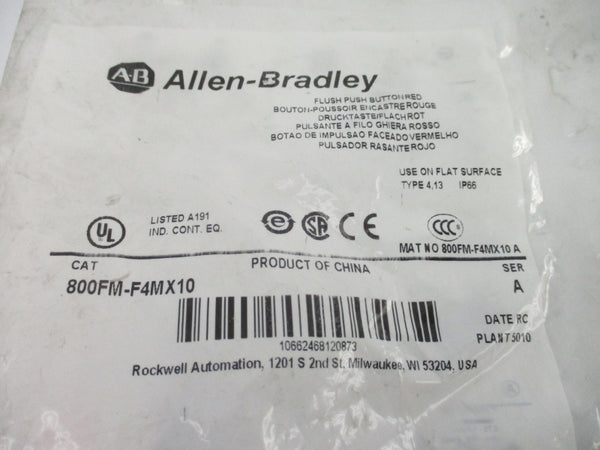 ALLEN BRADLEY 800FM-F4MX10 SER. A NSMP