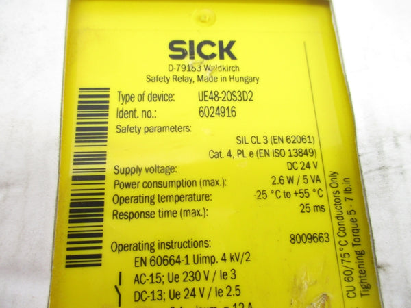 SICK UE48-20S3D2 6024916 24VDC NSFS