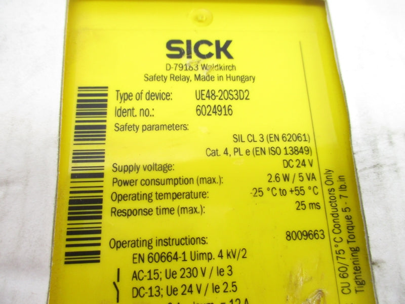 SICK UE48-20S3D2 6024916 24VDC NSFS