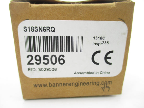 BANNER ENGINEERING S18SN6RQ 29506 10-30VDC (AS PICTURED) NSMP