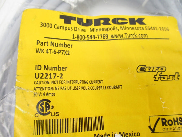 TURCK WK4T-6-P7X2 U2217-2 30V 4A NSMP