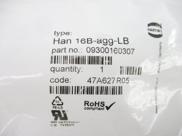 HARTING 09300160307 HAN16B-AGG-LB NSMP