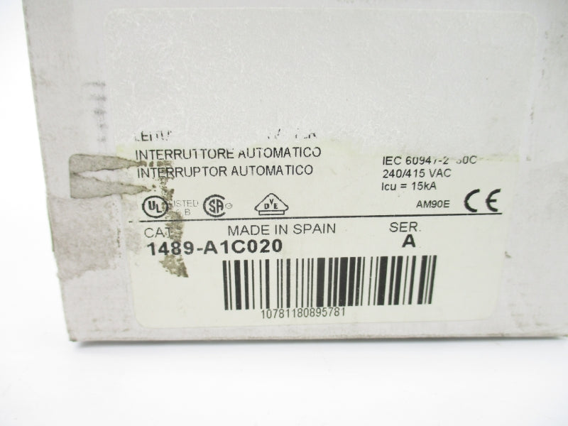ALLEN BRADLEY 1489-A1C020 SER. A 277V 2A NSMP