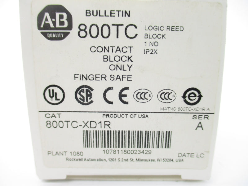 ALLEN BRADLEY 800TC-XD1R SER. A (WH) NSMP