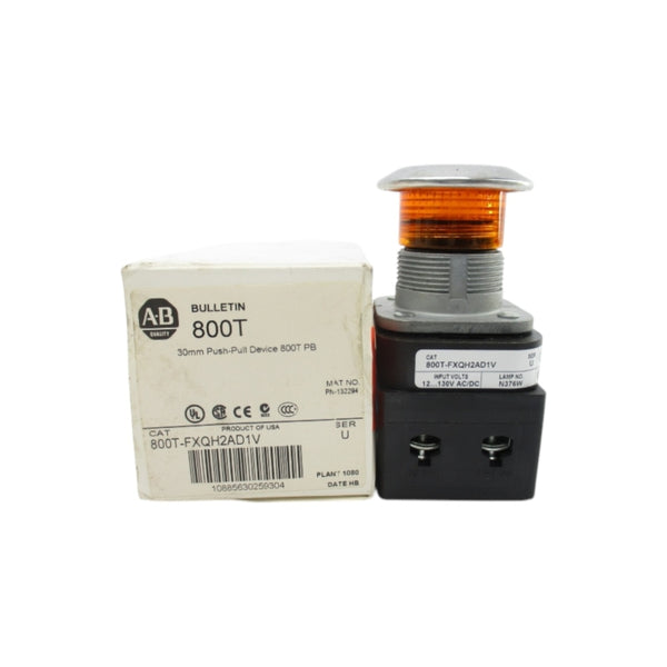 ALLEN BRADLEY 800T-FXQH2AD1V SER. U 12-130VAC/DC (WH) NSMP