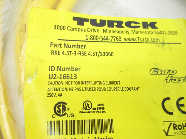 TURCK RKE4.5T-3-RSE4.5/S3060 U2-16613 250V 4A NSMP
