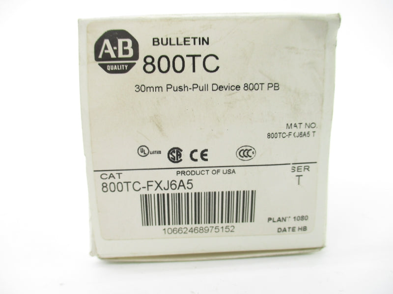 ALLEN BRADLEY 800TC-FXJ6A5 SER. T 600V (WH) NSMP