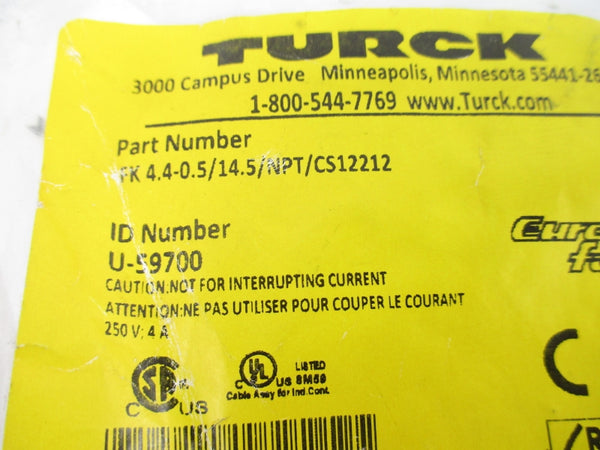 TURCK FK4.4-0.5/14.5/NPT/CS12212 U-59700 250V 4A NSMP