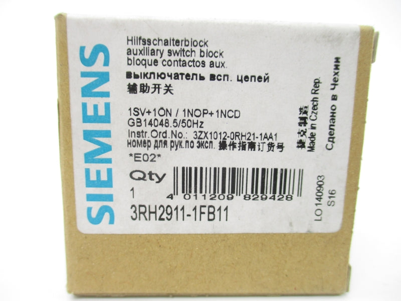 SIEMENS 3RH2911-1FB11 240V 10A NSMP