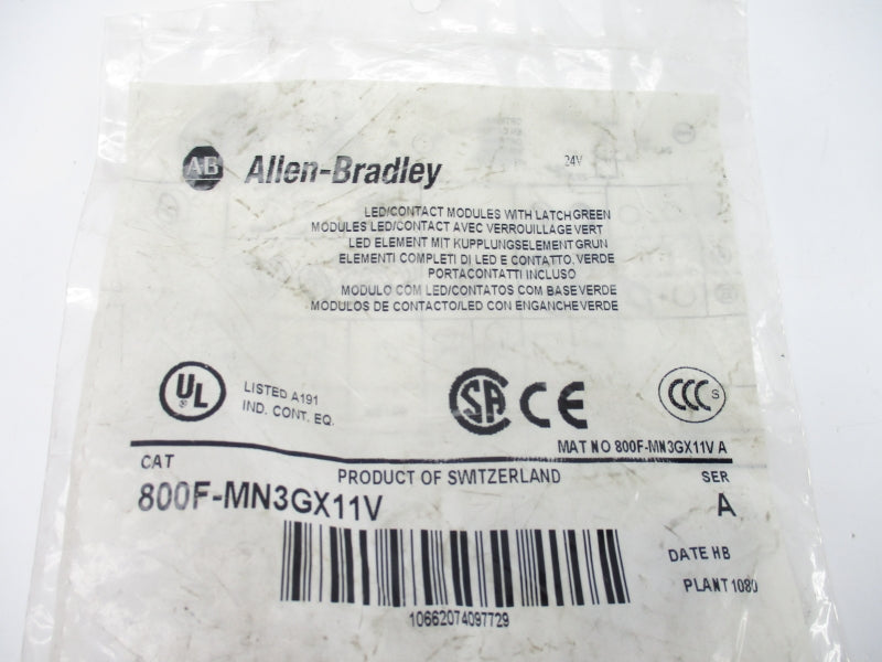 ALLEN BRADLEY 800F-MN3GX11V SER. A NSMP