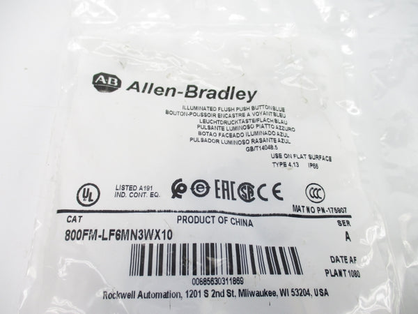 ALLEN BRADLEY 800FM-LF6MN3WX10 SER. A NSMP