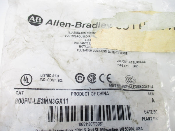 ALLEN BRADLEY 800FM-LE3MN3GX11 SER. A NSMP