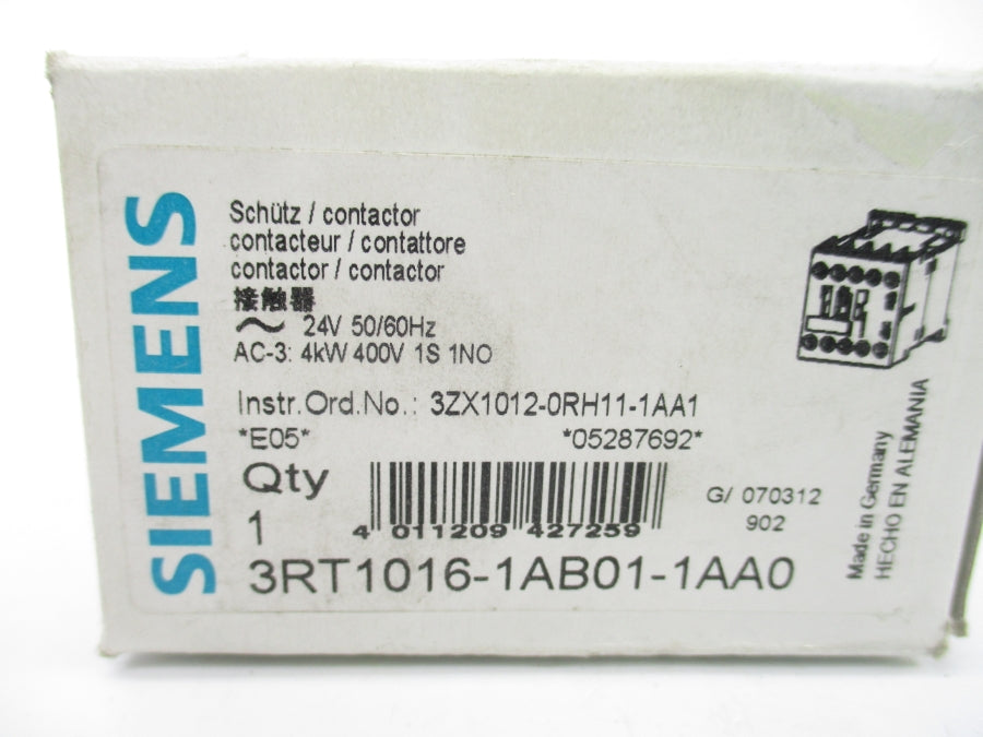 SIEMENS 3RT1016-1AB01-1AA0 24V NSMP