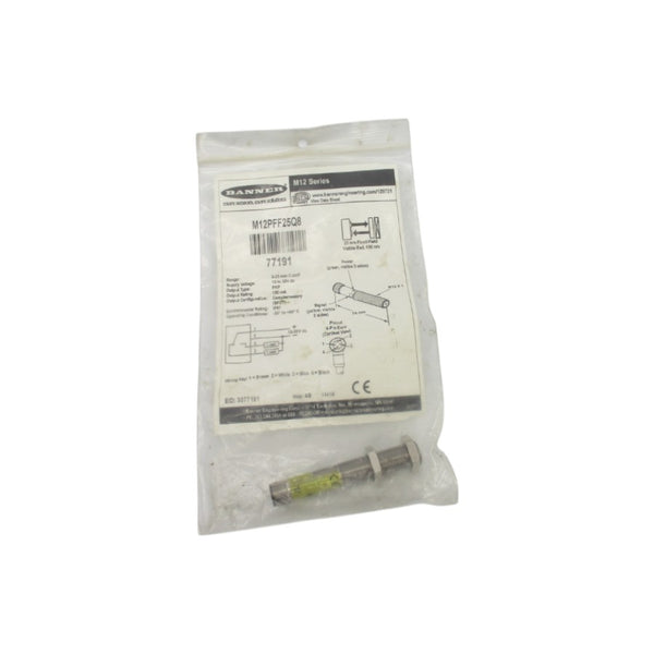 BANNER ENGINEERING M12PFF25Q8 77191 10-30VDC NSMP