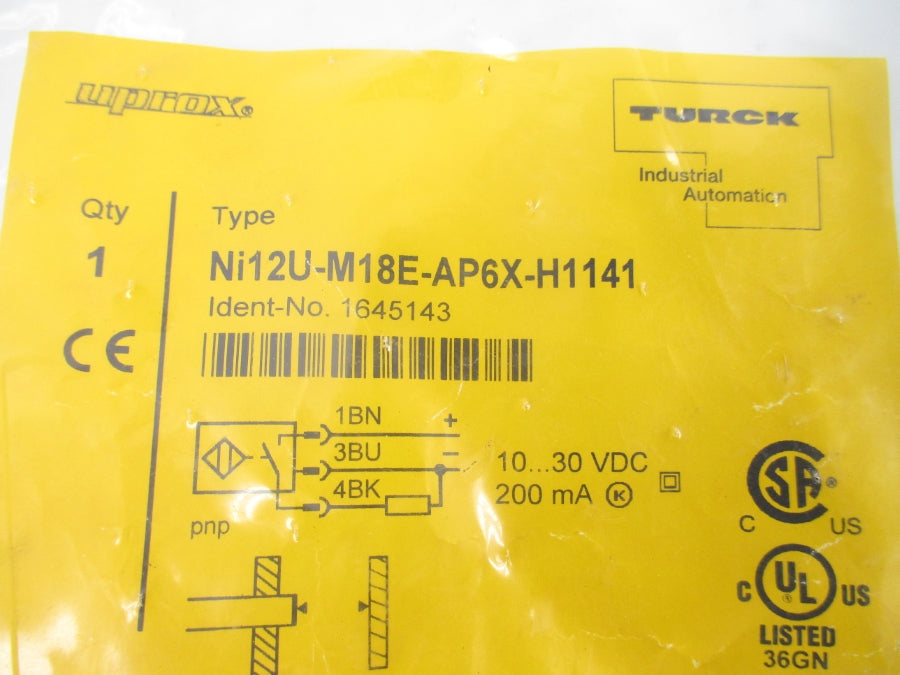 TURCK NI12U-M18E-AP6X-H1141 1645143 10-30VDC NSMP