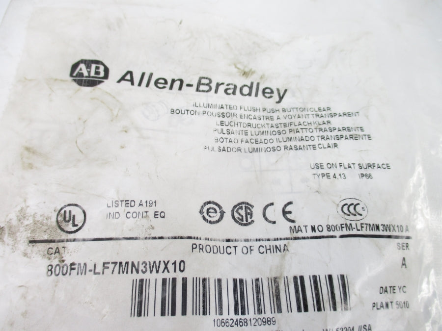 ALLEN BRADLEY 800FM-LF7MN3WX10 SER. A NSMP