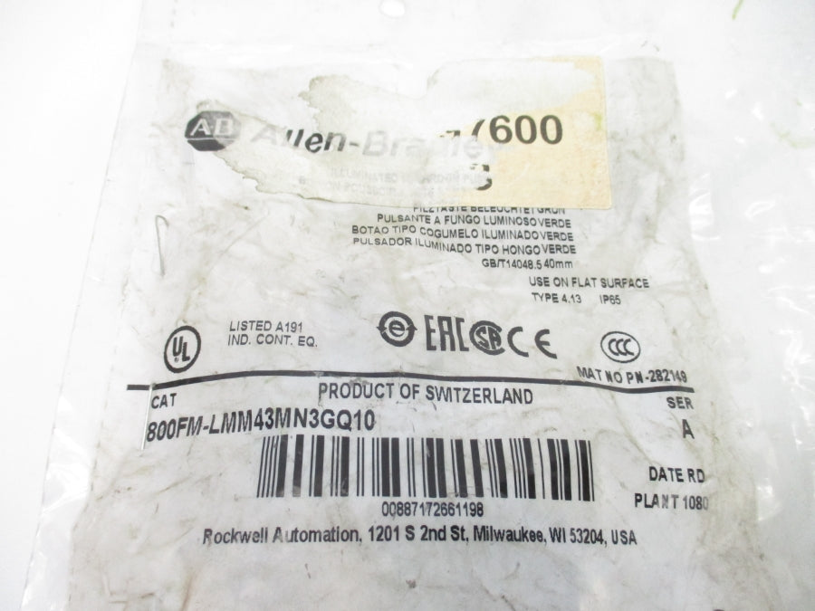ALLEN BRADLEY 800FM-LMM43MN3GQ10 SER. A NSMP