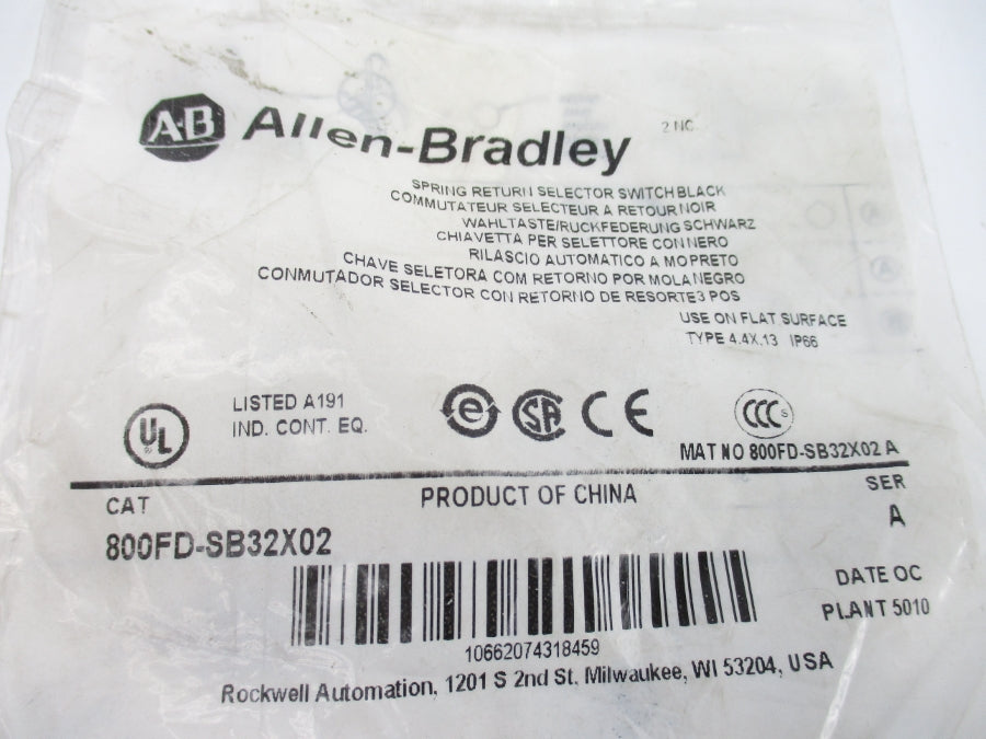 ALLEN BRADLEY 800FD-SB32X02 SER. A NSMP