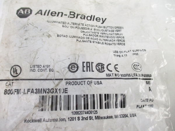 ALLEN BRADLEY 800FM-LFA3MN3GX10E SER. A NSMP