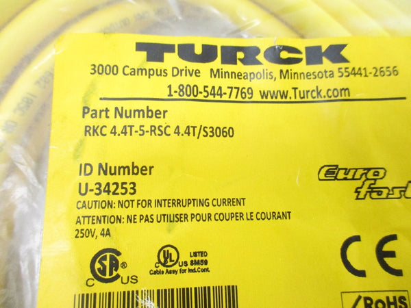 TURCK RKC4.4T-5-RSC4.4T/S3060 U-34253 250V 4A NSMP
