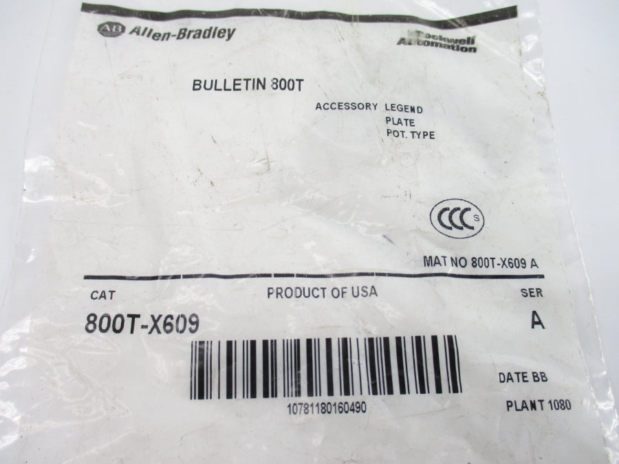 ALLEN BRADLEY 800T-X609 SER. A NSMP
