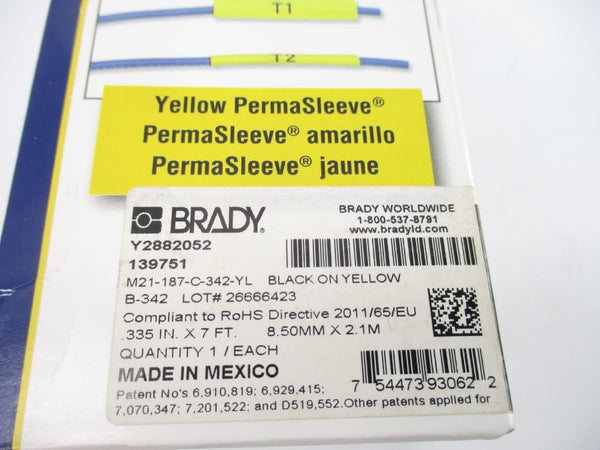 BRADY M21-187-C-342-YL 139751 NSMP