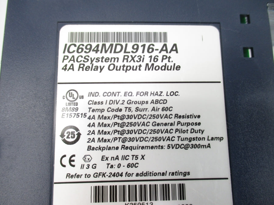 GENERAL ELECTRIC IC694MDL916-AA 250VAC 4A (NO DOOR) NSNP