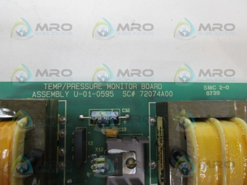 AJAX MAGNETHERMIC 72074A00 U-01-0595 TEMP/PRESSURE MONITOR BOARD  UNMP