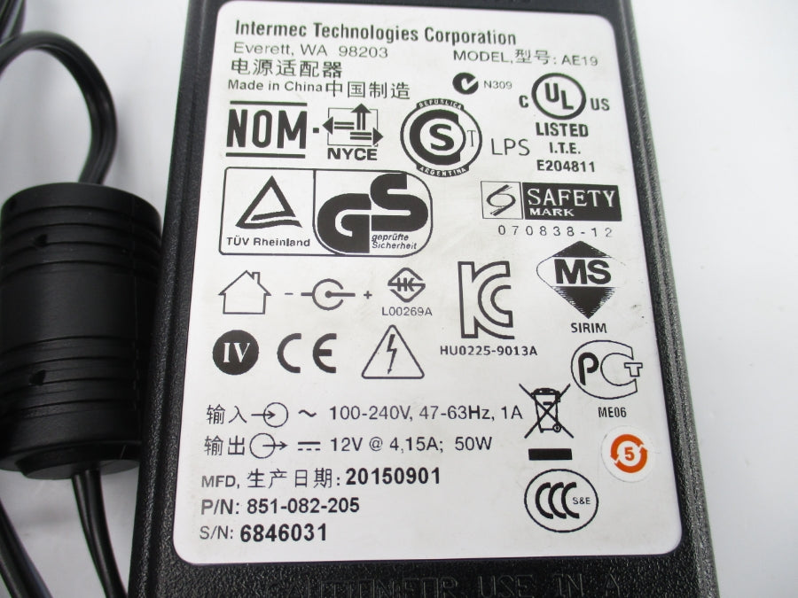 INTERMEC TECHNOLOGIES 851-082-205 20150901 100-240V 1A NSNP
