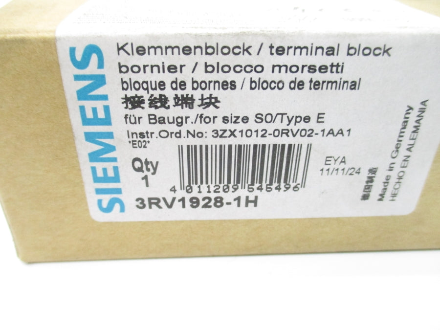 SIEMENS 3RV1928-1H 690V 25A NSMP