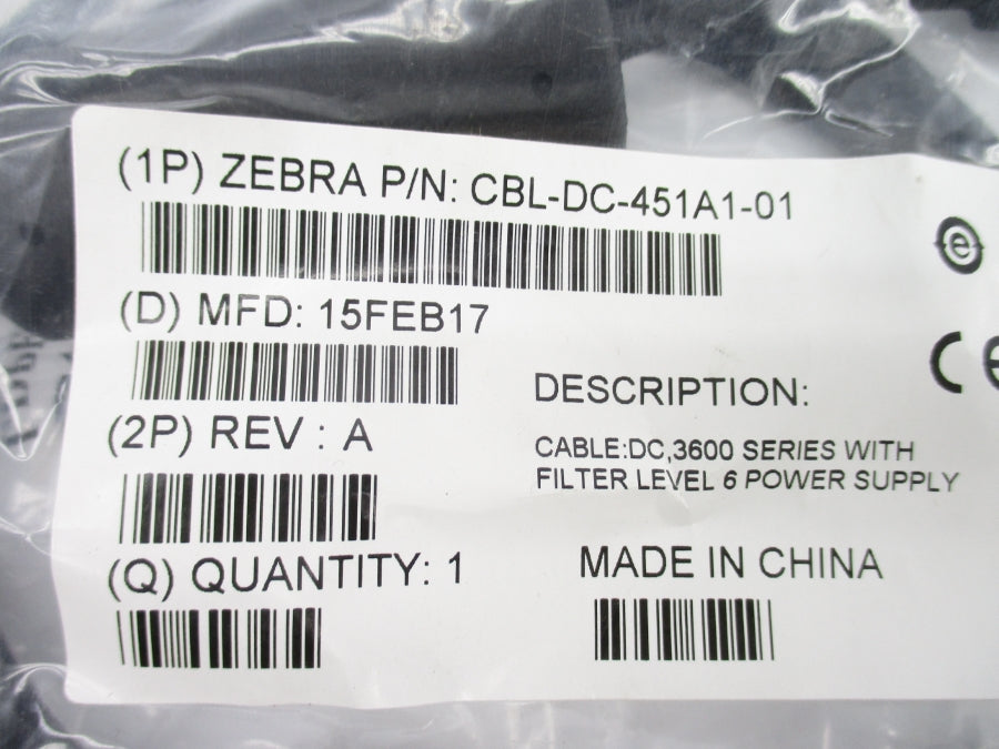 ZEBRA CBL-DC-451A1-01 REV. A NSMP