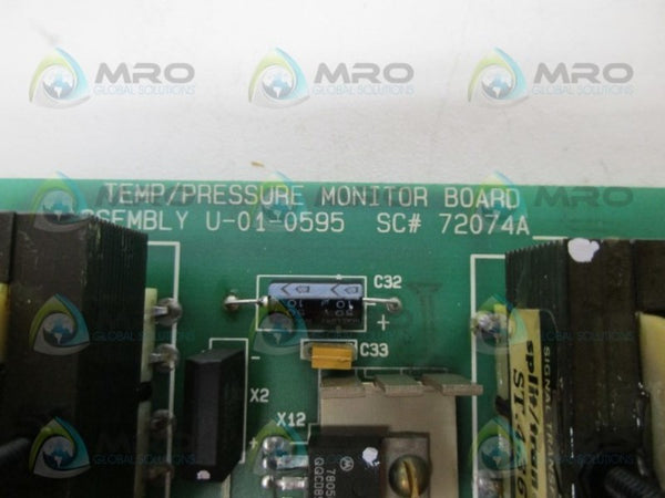 AJAX MAGNETHERMIC 72074A U-01-0595 TEMP/PRESSURE MONITOR BOARD UNMP