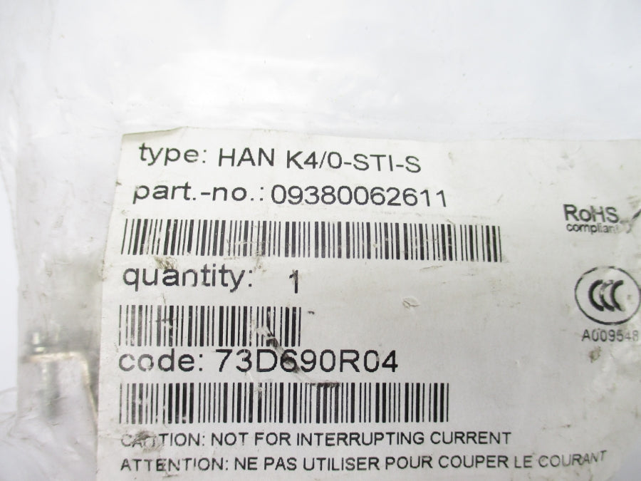 HARTING 09380062611 HANK4/0-STI-S NSMP