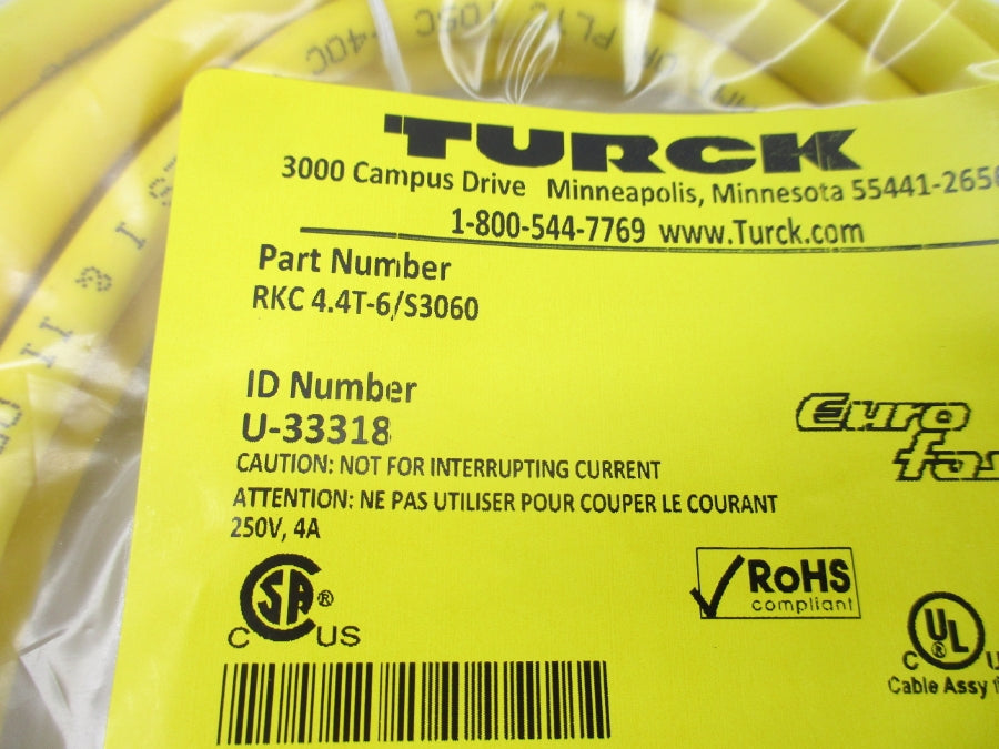 TURCK RKC4.4T-6/S3060 U-33318 250V 4A NSMP