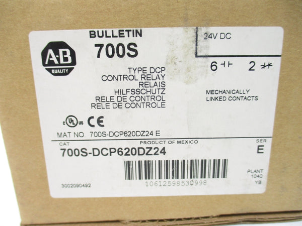 ALLEN BRADLEY 700S-DCP620DZ24 SER. E 24VDC (BR/WH) NSMP