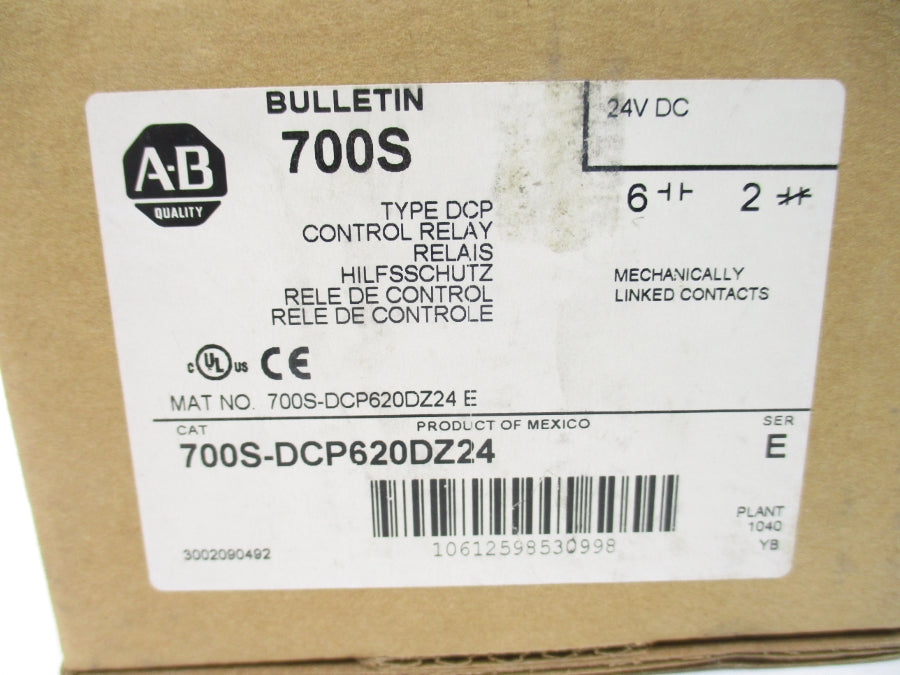 ALLEN BRADLEY 700S-DCP620DZ24 SER. E 24VDC (BR/WH) NSMP