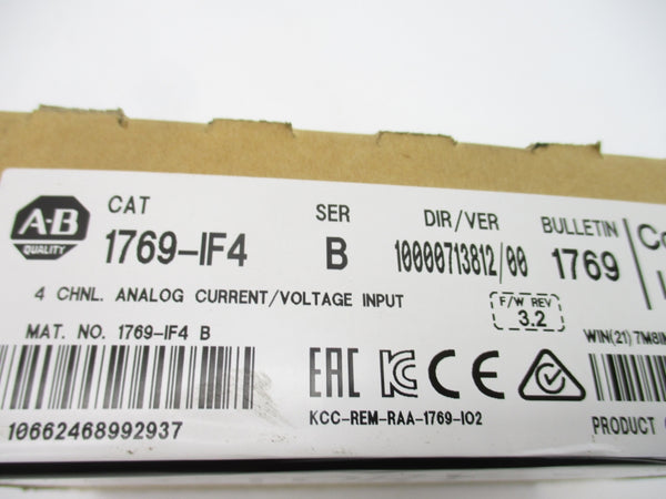 ALLEN BRADLEY 1769-IF4 SER. B F/W 3.2 DATE: 2016 NSFS